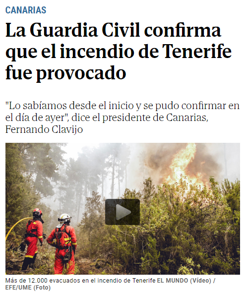 PandemiaDeGiliP's tweet photo. Los "nuevos negacionistas" son los que niegan que, la GRAN MAYORÍA de 🔥 incendios 🔥, son PROVOCADOS por el hombre, NO por el Cambio Climático. #PlanClima #IncendioTenerife #PandemiaDeGilipollas https://t.co/YT3PZlCkx5
