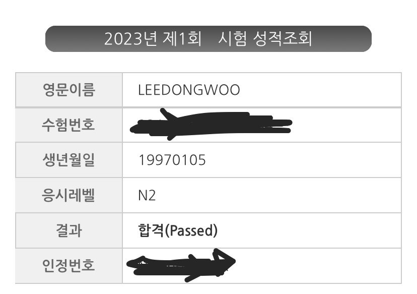 JLPT 自習して取りました😗☺️