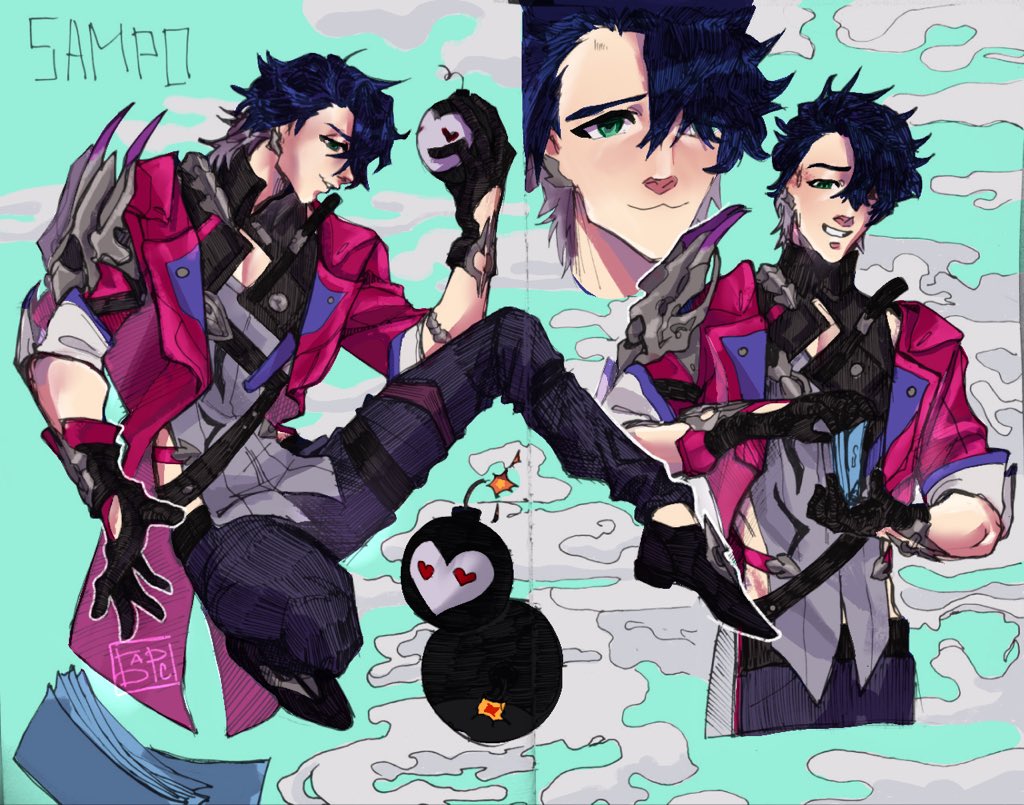 Creativ31981544's tweet photo. Покрасил разворот Сампо из скетчбука (＾▽＾)

#Сампо #хонкай #Sampo #HonkaiStarRail https://t.co/3Rtpaplo7P