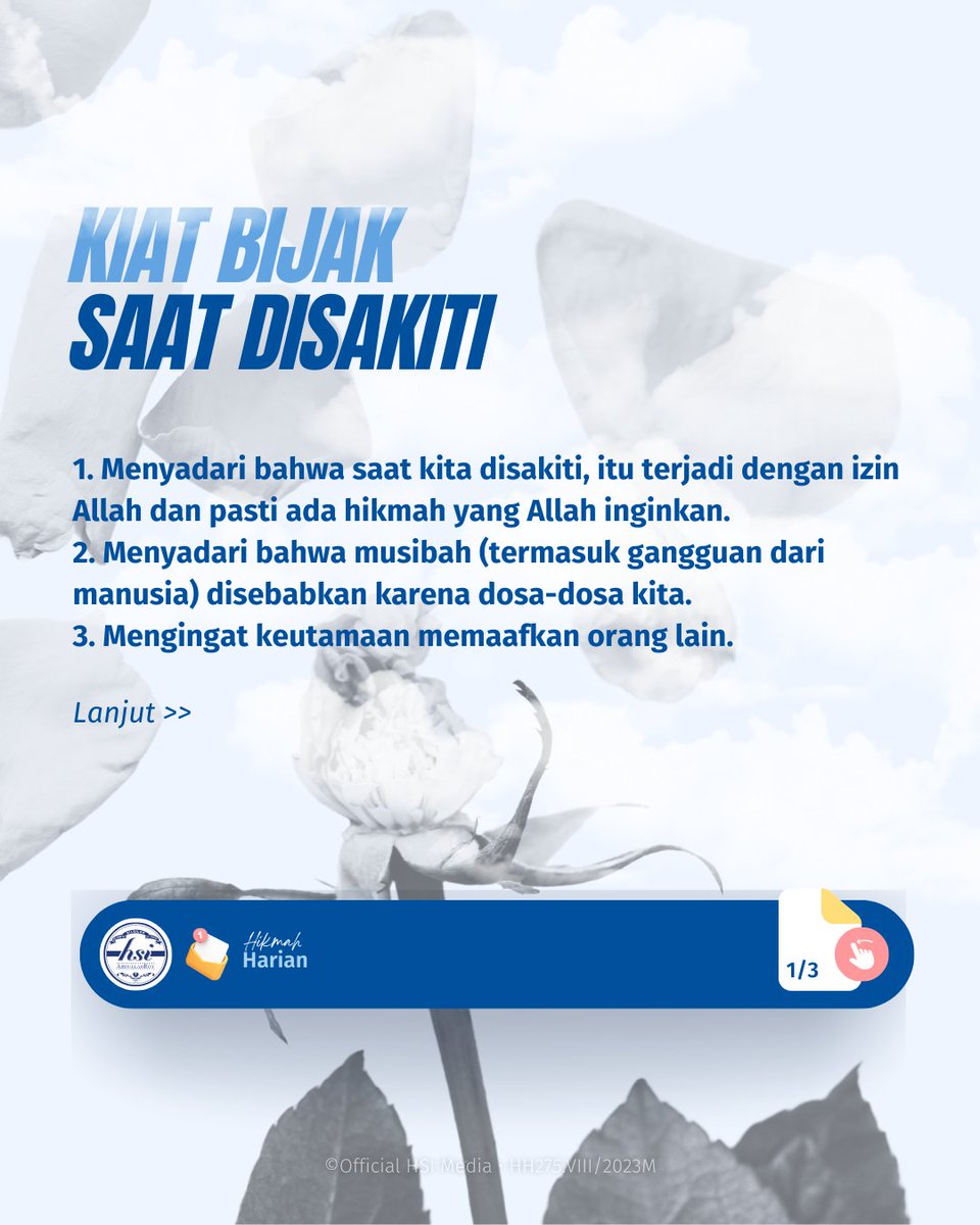 hsiabdullahroy's tweet photo. Jadilah orang yang suka memaafkan orang lain, jangan menyimpan sifat dendam.

Tap ❤️ dan share postingan ini ke orang-orang terdekatmu.

Ikuti update konten dakwah HSI dengan berlangganan melalui: https://t.co/SuLzyEM1Jq

#hikmahharian #forgiveness #backtoislam #hsiabdullahroy https://t.co/S5Kjq892e0