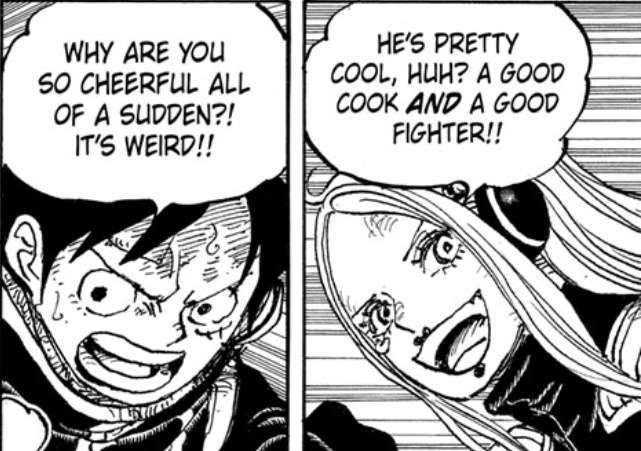 sanjiluvbot's tweet photo. THIS MADE ME LAUGH BECAUSE "SANJI IS MINE" WAS SUDDENLY WRITTEN ALL OVER LUFFY'S FACE LMAO https://t.co/mm8RV2xZP2