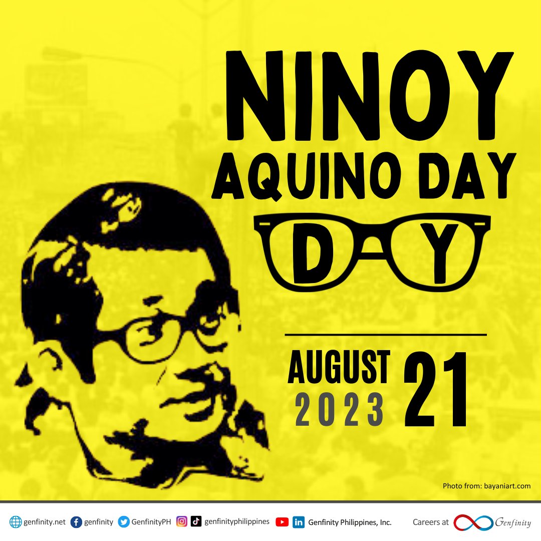 'There is no greater nation on earth  than our Motherland. No greater people than our own. Serve them with all your heart, with all your might and with all your strength'.
-Benigno 'Ninoy' Aquino Jr. 

#NinoyAquinoDay #NinoyAquinoDay2023
