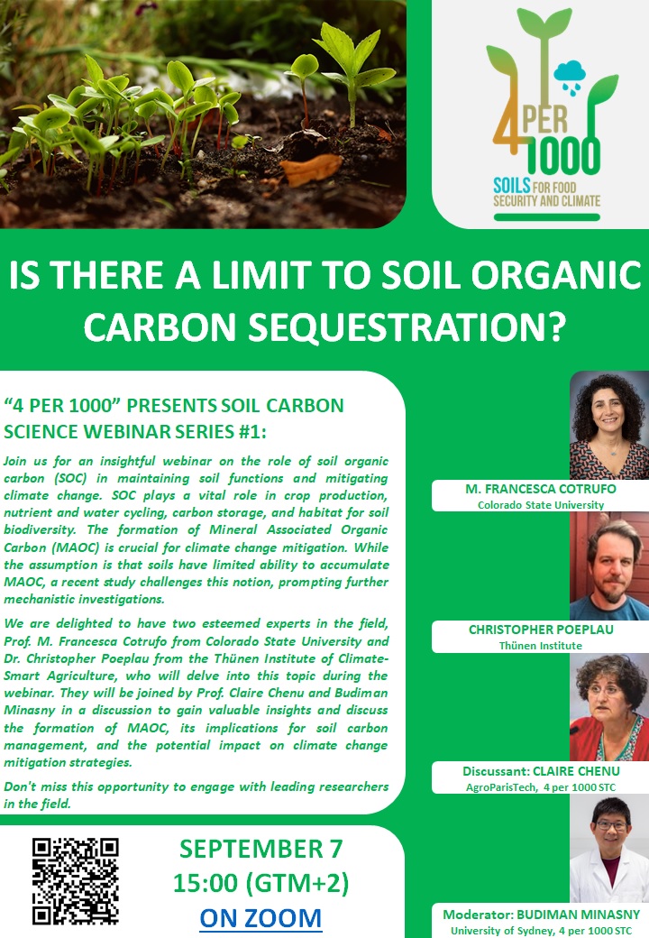 4p1000initiative (@4per1000) on Twitter photo “Is there a limit to Soil Organic Carbon sequestration?”. This question will be discussed during the very first Soil Carbon Science webinar on September 7. 👉wiki.afris.org/x/zwPjCg
#SoilHealth <a href="/4per1000/">4p1000initiative</a> #ClimateActionNow “Is there a limit to Soil Organic Carbon sequestration?”. This question will be discussed during the very first Soil Carbon Science webinar on September 7. 👉wiki.afris.org/x/zwPjCg
#SoilHealth <a href="/4per1000/">4p1000initiative</a> #ClimateActionNow