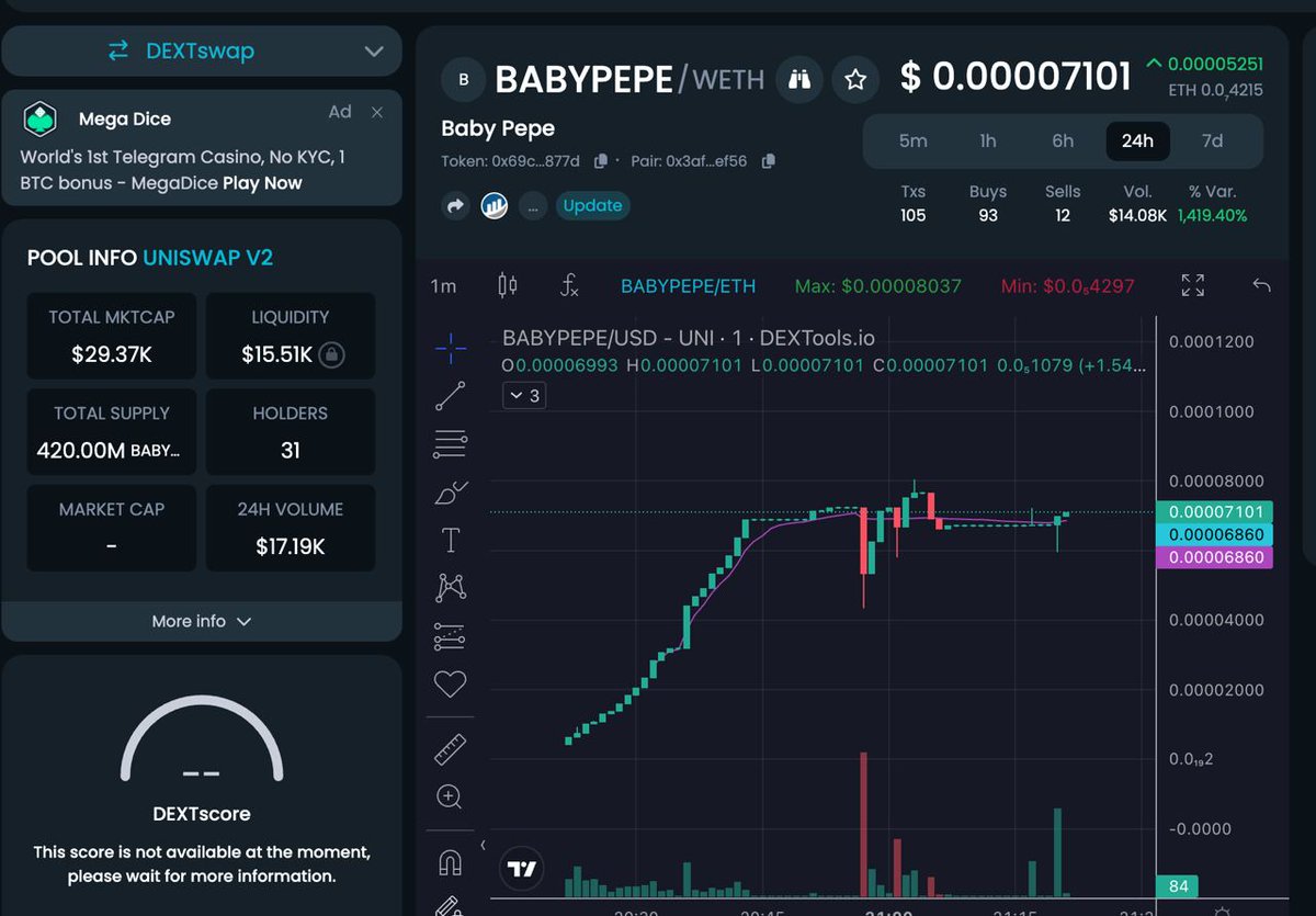 Baby Pepe

Baby Shiba is doing very well, and it seems like an emerging meta. Lets see, feel like flying. 1% tax
mc $40k | DYOR RESPONSIBLE
t.me/BabyPepeERCPor…

dexview.com/eth/0x69cd13d2…