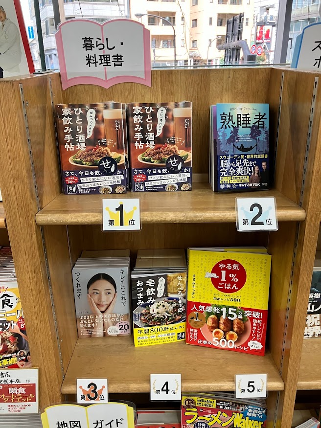 junkuike_jitsu's tweet photo. 【今週の暮らし・料理書ランキング】 
1位『せんべろnetのひとり酒場家飲み手帖』(ワン・パブリッシング)
2位『熟睡者』(サンマーク出版)
3位『キレイはこれでつくれます』(ダイヤモンド社)
4位『せんべろnetの酔っても作れる宅飲みおつまみ』(ワン・パブリッシング)
5位『やる気1%ごはん』(KADOKAWA) https://t.co/Pb60BEda1Z