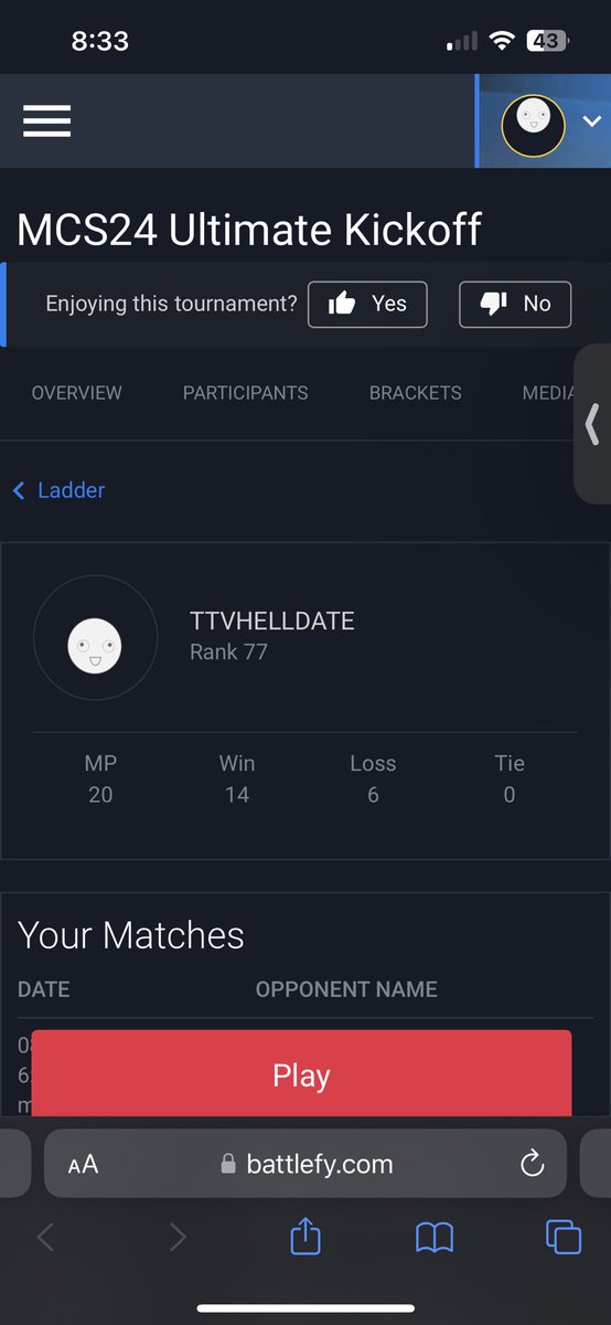 Lost my top 32 game to a dropped pick in OT . Locked for next week 🔒