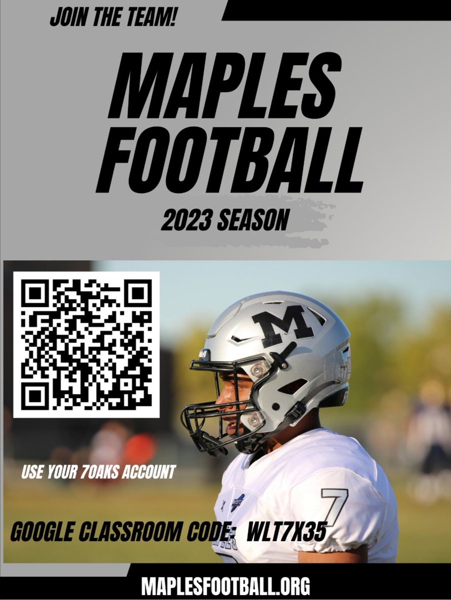 _MaplesFootball's tweet image. Football camp is here!
3:30-5:30 this week. The football room will be open at 1:30 for equipment fitting. Let's do this!