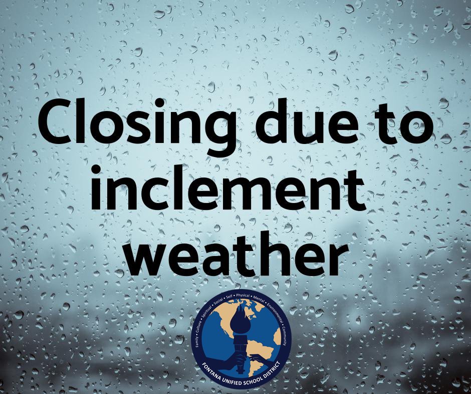 Due to severe weather conditions later this evening into tomorrow, FUSD will close schools tomorrow, Monday, August 21, 2023. The district office will remain open, and all maintenance and operations teams will come in to ensure sites are ready for students on Tuesday.