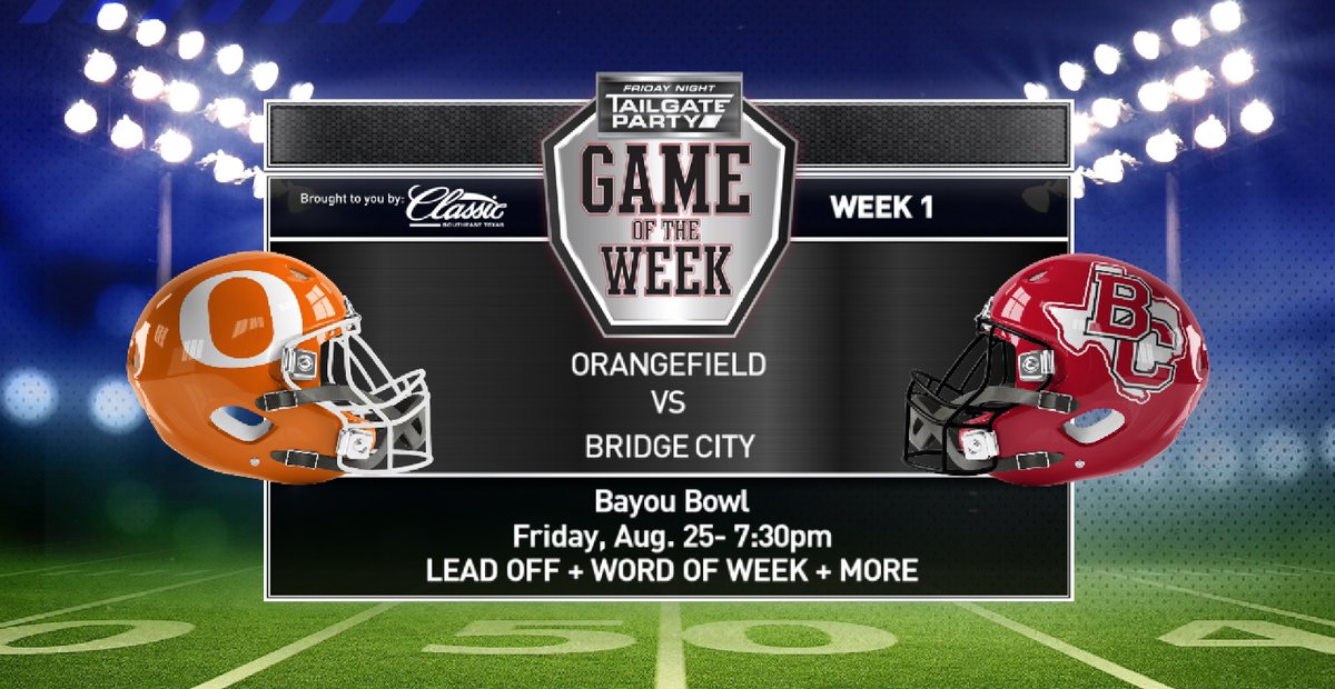 kfdmsports's tweet photo. IT'S HERE!  The Friday Night Tailgate Party on KFDM returns this week and we're taking the fun to the Bayou Bowl Battle in the OC. We'll have a pregame preview, word of the week, and post game reaction. The BIG show begins Friday's after the late news at 10:35pm on @kfdmnews https://t.co/qscLuUmDg3