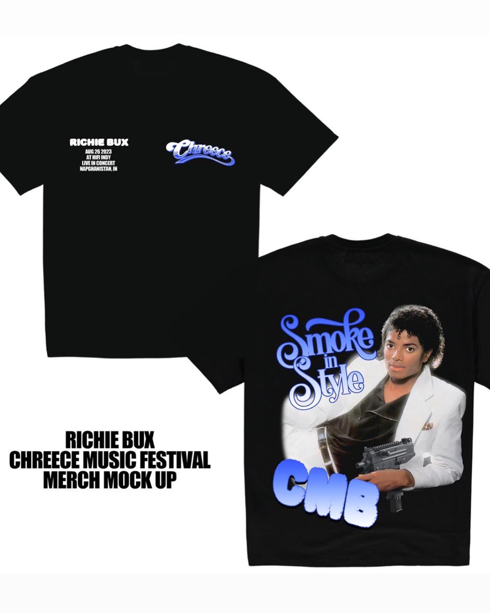 Merch to commemorate my performance at Chreece Music Festival this upcoming weekend (Aug 26th, 8PM) shirts are $25 and come with an exotic pre-roll, dm me! 

If you’re an Indianapolis we will have them on hand before the show.