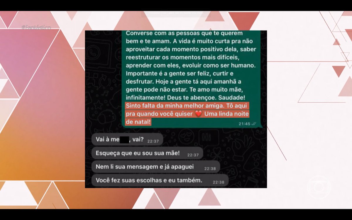 AlanNDSL1's tweet photo. @ClariceAlves18 @ZucatelliD Mae dela manda a filha ir a merda na véspera de Natal e tu diz que a Larissa ta sendo atriz? https://t.co/uZggyT8Yrp