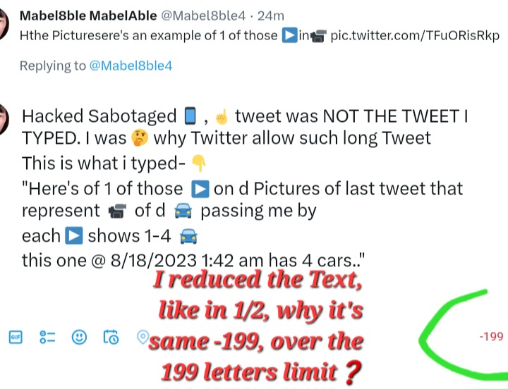 Mabel8ble4's tweet image. 5a.
#Hacked #Sabotaged #phone📱,☝️tweet was NOT THE TWEET I TYPED. I was🤔why Twitter allow such long Tweet
This is what i typed-👇🖼1
Will redo the video Caption/ Text in 5b, 5c