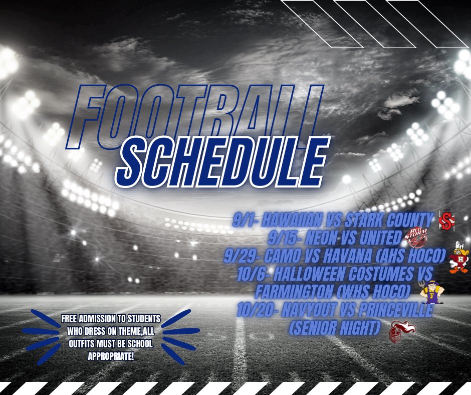 Fall Sports Schedules! 💚🏐+🏈💙