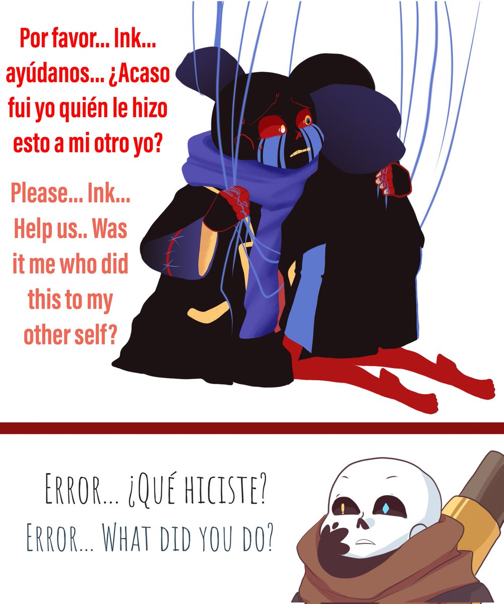 data_devihre's tweet image. Act Three: &quot;Decision&quot; P.13

Almost finished this act... 😔
Ink&apos;s last visit... It was his decision...

Ojos que no ven corazón que no siente, fue la decisión de Ink...🤔

#codevihre