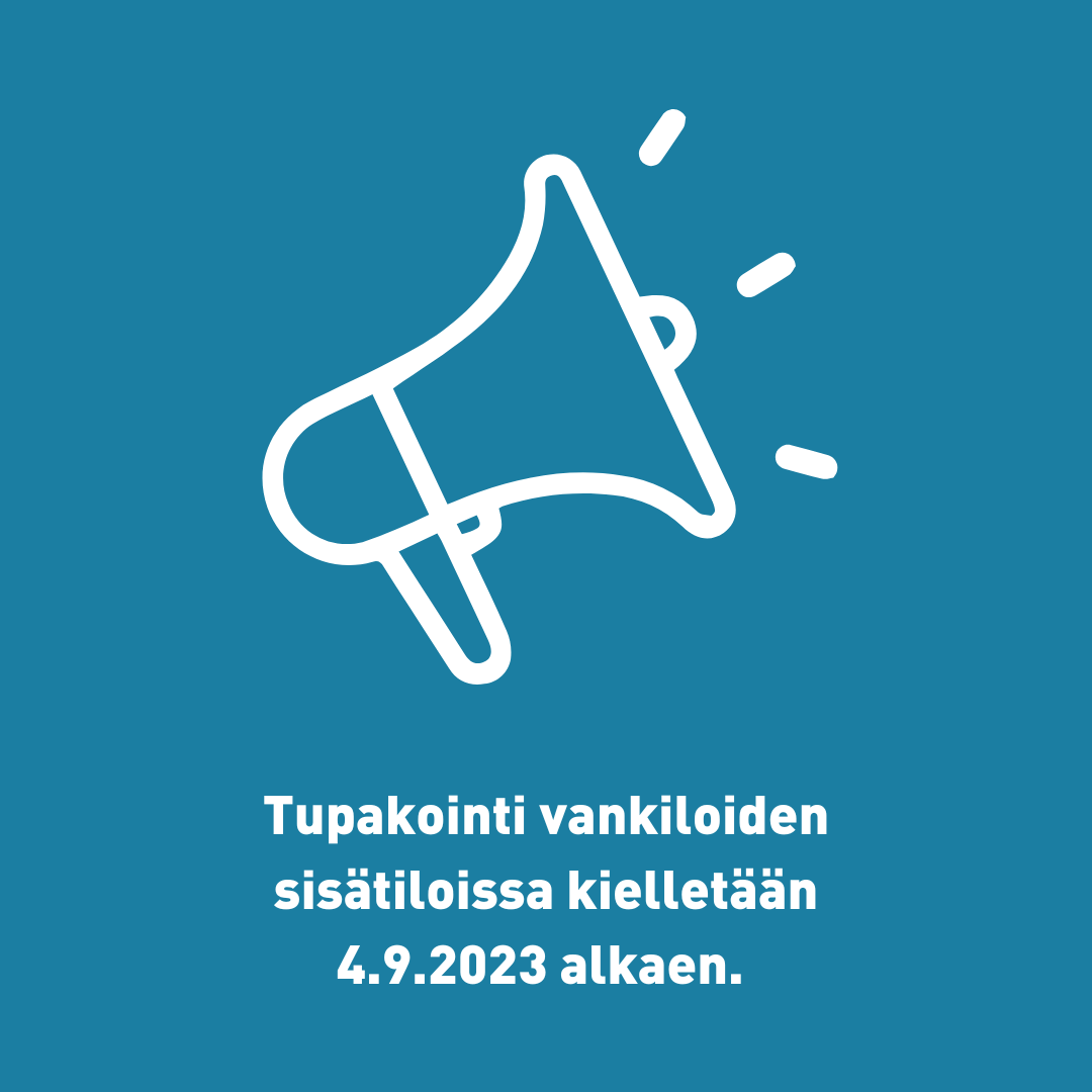 rikosseuraamus's tweet photo. Tupakointikielto vankiloiden sisätiloissa tulee voimaan 4.9.2023 alkaen. Tavoitteena on estää vangeille ja vankiloiden henkilökunnalle sellitupakoinnista aiheutuvat terveyshaitat. Vangeille tarjotaan tukea tupakoinnin lopettamiseen. Lue lisää: https://t.co/EGMM3UNjw7 https://t.co/fxMH10XFct
