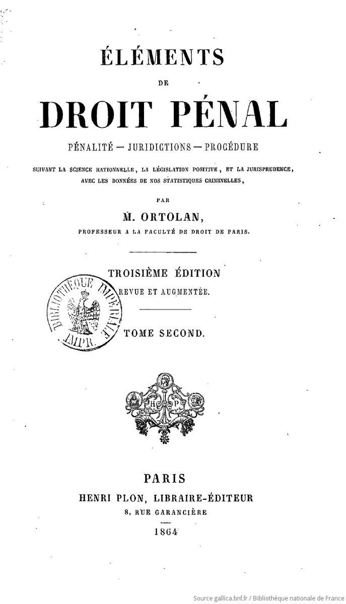 XavierCabannes's tweet photo. #grandsjuristes

1/3

21 août 1802-27 mars 1873

Secrétaire en chef du parquet de la Cour de cassation. Professeur de droit. S’il publia en histoire du droit et droit constitutionnel, ce sont ses travaux de droit pénal qui en ont fait l’un des grands spécialistes.

Joseph Ortolan https://t.co/2kWDLnr12w