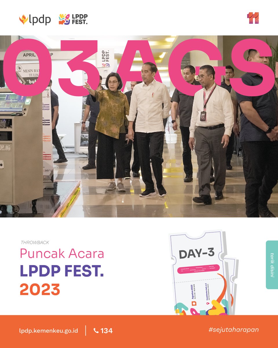 LPDP_RI's tweet photo. Manusia-manusia kuat itu kita 🎶
Jiwa-jiwa yang kuat itu kita 🎶
Aiiiih.. siapa nih yang lagi-lagi belum bisa move on dari kegiatan puncak acara LPDP Festival 2023 bersama Kang Tulus tanggal 3 Agustus lalu?
#LPDPFest #LPDP #DiriuntukNegeri #UangKita https://t.co/utZYf2SlPC