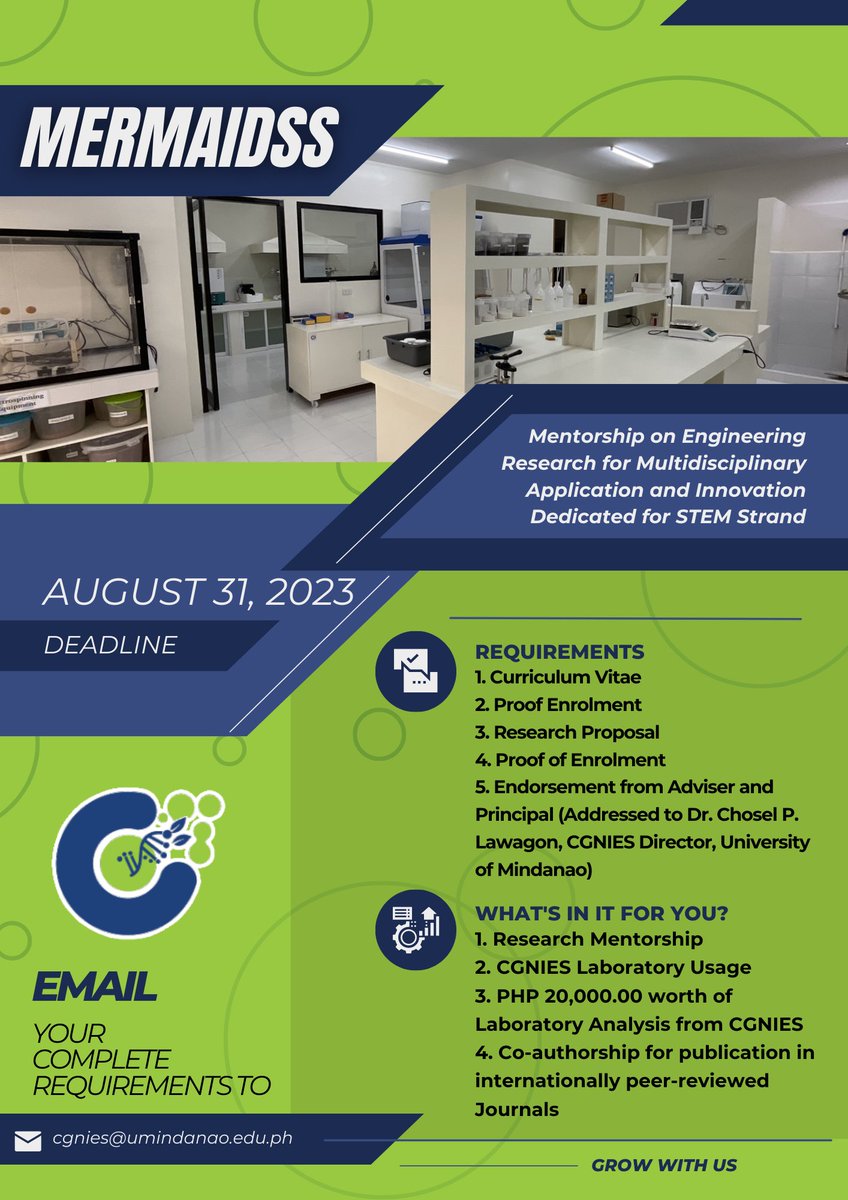 SUBMIT YOUR PROPOSALS NOW! 

#cgnies #UMresearch #researchanddevelopment #STEMSHS