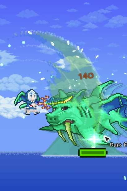sabimv_'s tweet photo. Gura bonking one of the toughest bosses in terraria is funny to see #gawrgura https://t.co/VnFpgzl4Mf