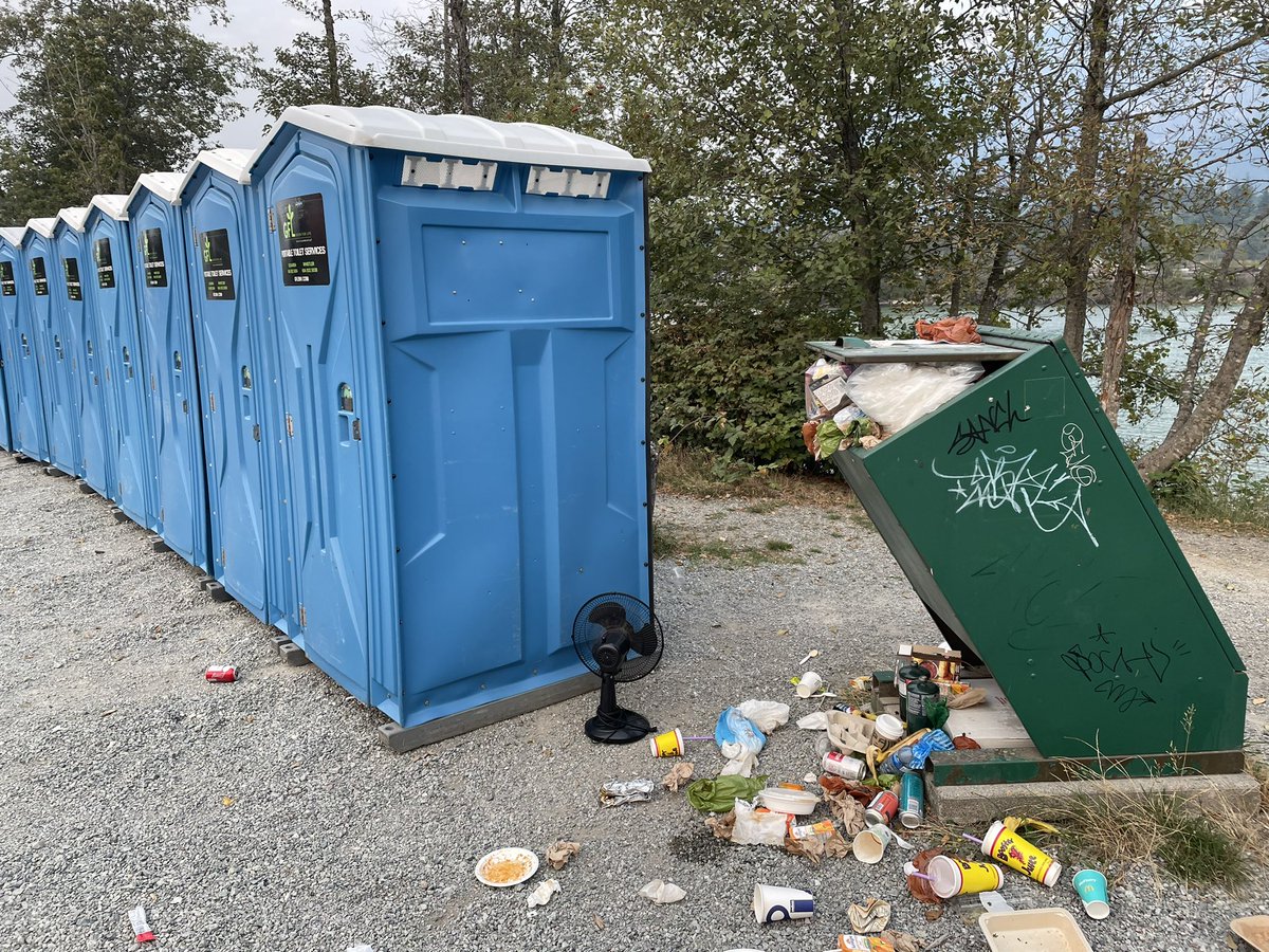 Hey @Squamishtown - Great that you host many events …but too bad while porta-potties are in ample supply you’d think there would be garbage as well?!🤔🤦‍♂️