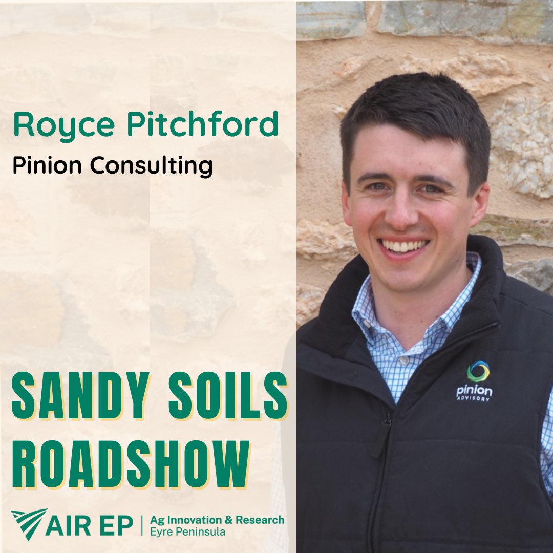 ag_eyre's tweet image. 📣Eyre Peninsula Sandy Soils Roadshow
Announcing our speaker line up. 
A series of 3 masterclasses across the EP will address how we improve productivity of our sandy ground. 
Registrations now open bit.ly/3QN704y
#FutureDroughtFund 
#EPAg
