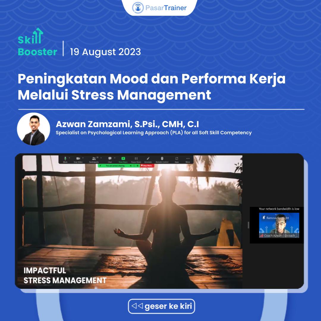 PasarTrainer's tweet photo. Skill Booster, Peningkatan Mood dan Performa Kerja Melalui Stress Management

Sampai jumpa dikelas-kelas kami selanjutnya ya!

#pasartrainer #trainingmarketplace #hrtraining #corporatetraining #webinar #infowebinar #kelaswebinar #webinaronline https://t.co/ndpBA1sONv