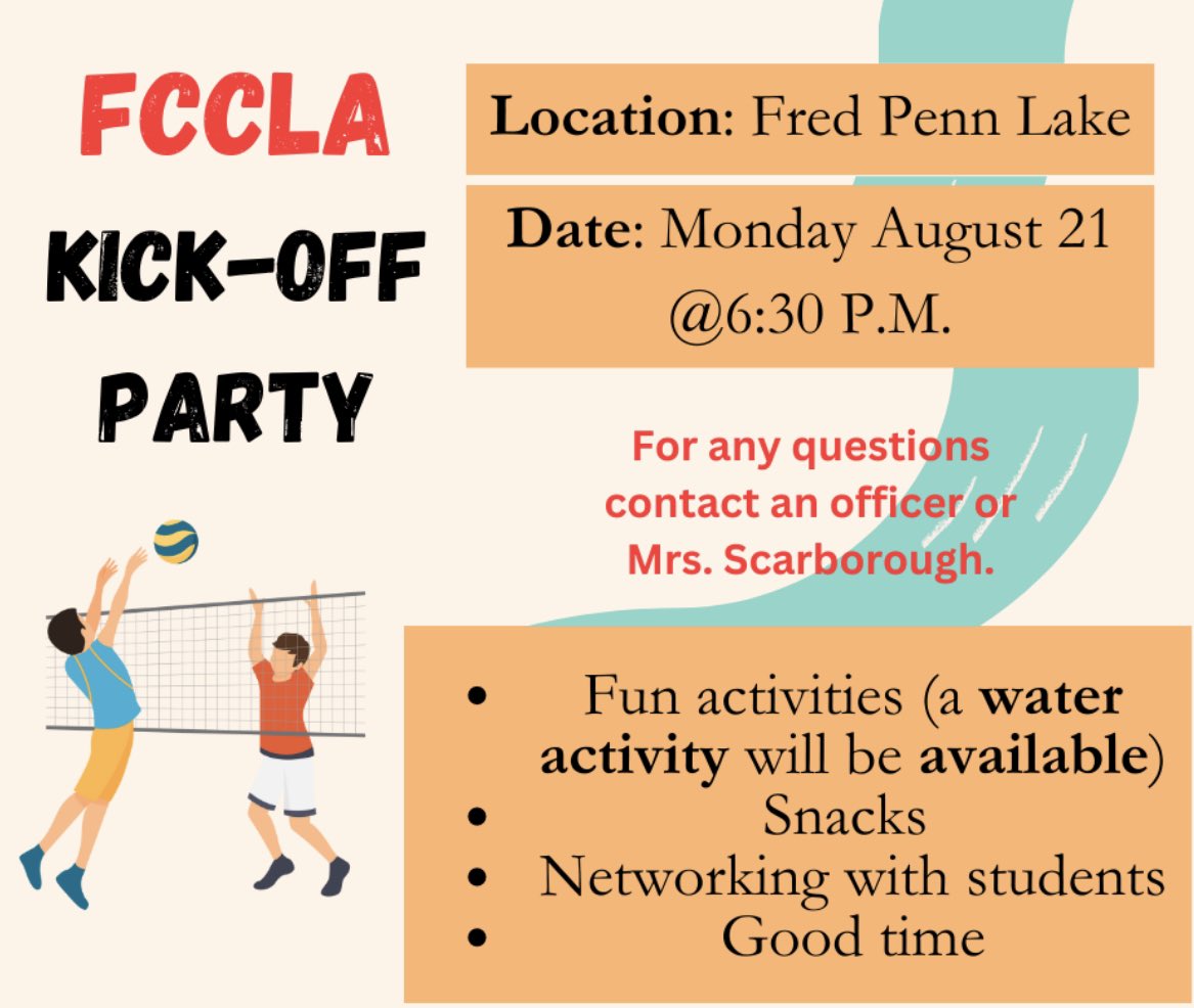 NOFCCLA's tweet photo. REMINDER! The FCCLA Kick-off Party will be Monday this week at 6:30 p.m. Join us for snacks and activities!! Can't wait to see you there! https://t.co/ryhK7k1dn8