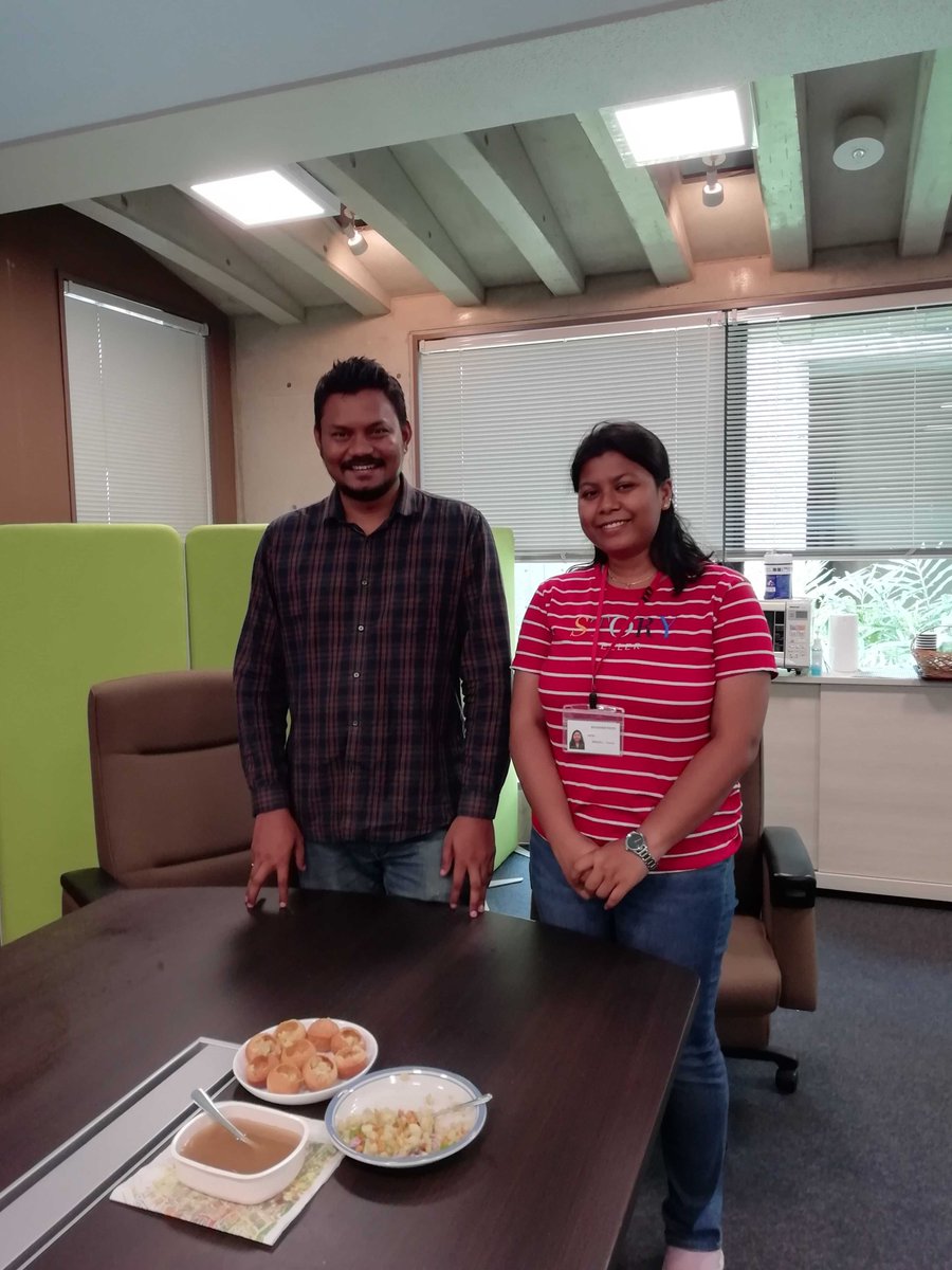 Aakash_project's tweet photo. We are pleased to introduce you to our #Aakash_project 's newest researchers, Dr. Akash Biswal and Dr. Poonam Mangaraj. Had a great time with the local cuisine he cooked for us!! Very nice! Welcome to #RIHN https://t.co/ittHydW6E4