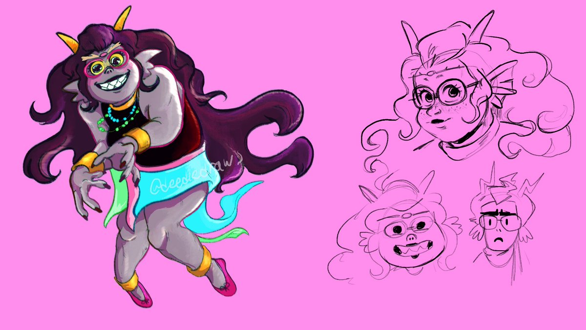 deedledraws's tweet photo. Guess my favorite homestuck troll, hard mode (it’s Feferi) https://t.co/D53KbJ2tPc