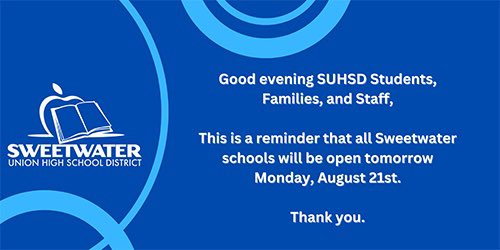 Sweetwater Union High School District tweet media