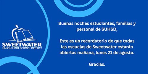 Sweetwater Union High School District tweet media