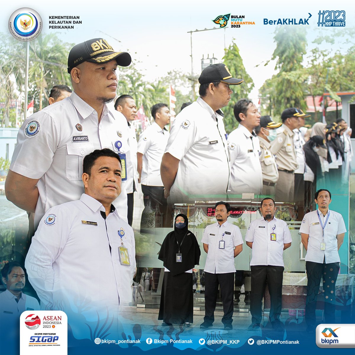 bppmhkp_pnk's tweet photo. Diikuti oleh Pegawai dan Siswa Magang, Apel dilaksanakan dengan khidmat dan kondusif. Kegiatan diawali menyanyikan lagu kebangsaan Indonesia Raya, Pembacaan Pancasila dan amanat pembina apel dan ditutup dengan Do'a. https://t.co/YfdLibkGW0
