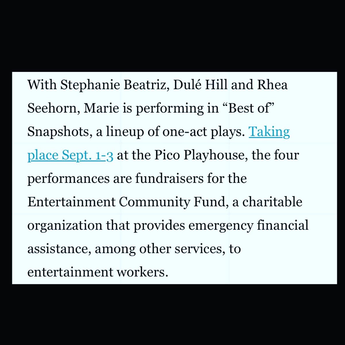 Snapshots in the <a href="/latimes/">Los Angeles Times</a> Tickets avail at: snapshots.bpt.me