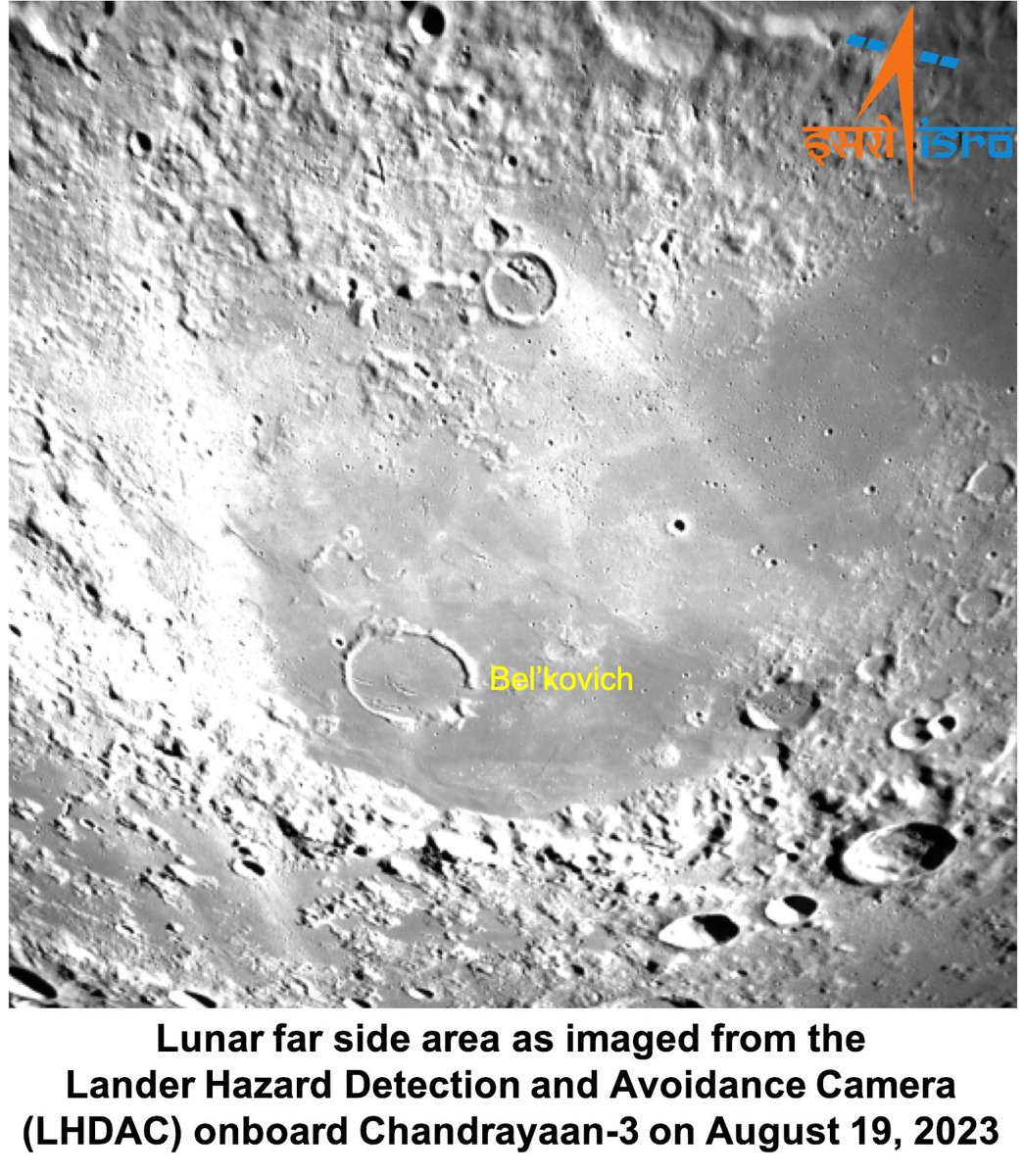 Chandrayaan-3 Mission: Here are the images of Lunar far side area captured by the Lander Hazard Detection and Avoidance Camera (LHDAC). This camera that assists in locating a safe landing area -- without boulders or deep trenches -- during the descent is developed by ISRO…