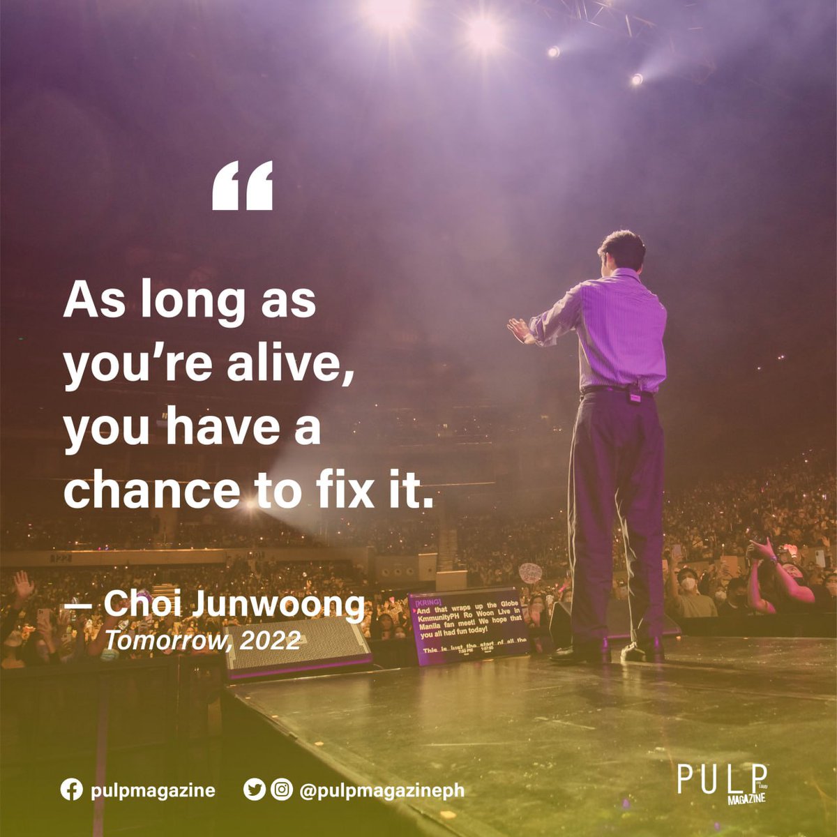 PULPMagazinePH's tweet photo. Choi Junwoong (SF9’s Rowoon) offers a heartfelt reminder: never stop trying hard in life, for it will all come together eventually.
#SF9 #Rowoon
#PULPisback
#LiveLoud
#PULPMagazine
#SpecialEditionMiniPosterIssue2023
#IssueNo206 https://t.co/a3sKNLQbTY
