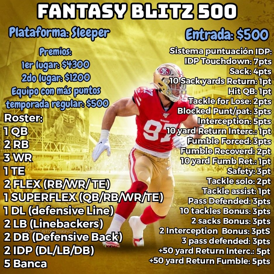 SebasNava1's tweet photo. Un lugar disponible. Me ayudan con un RT por favor @Freaken60 @ReneeFreakNFL @ChatoRomeroFF @Abuelo_NFL @MGutierrezNFL @mistermartinez9 @El_Talash @YayoRocha11 @fratecristobal https://t.co/r2jBLxmGfn