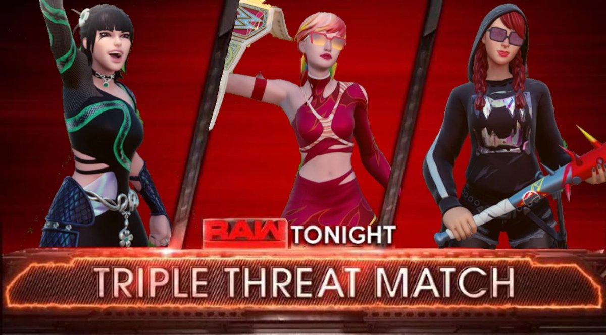 CephThePulpo's tweet photo. The following contest is a triple threat match scheduled for one fall, and in dispute the WWE Women's Championship! (and the right of being my most used skin)

#Fortnite #SlayerCharlotte #Sabina #SummerFable https://t.co/v6JkuXvRB6