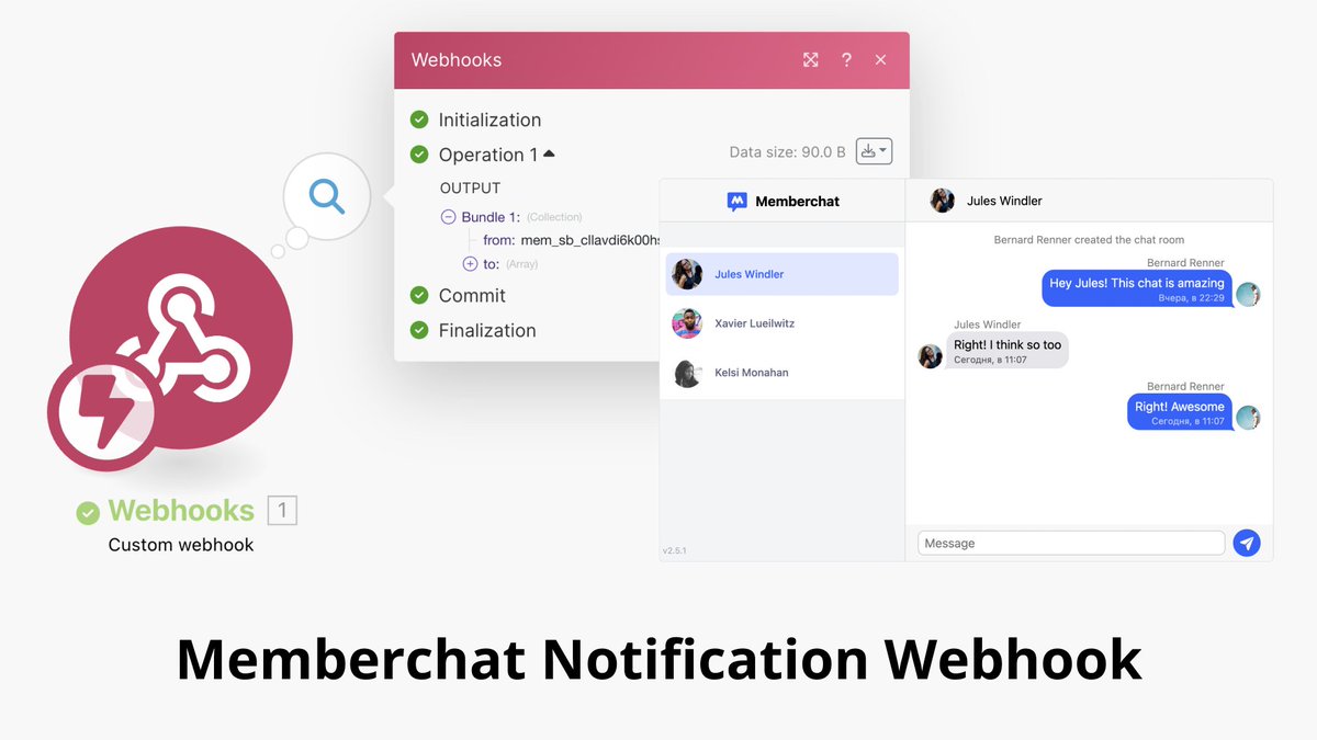 memberchatApp's tweet photo. Wondering how to setup notifications in Memberchat?
Here is a brand new tutorial about notification webhook setup with @make_hq
Check it out and test on your project!
https://t.co/lvmmgXkCe9
#memberchat https://t.co/cb6xZzqq4l