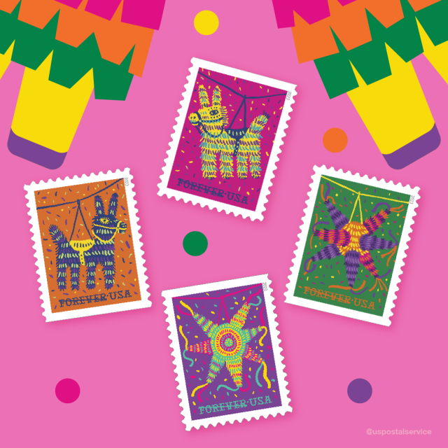 lpamanian's tweet photo. https://t.co/xaUPbHVw33 🎉 #Celebrate #PiñatasStamps #newrelease #newstamps #treats #fun #availablenow #getyourstoday #collectibles #USPS #USPSEmployee https://t.co/YjNptyQfBL https://t.co/mYsQ1IQkvz
