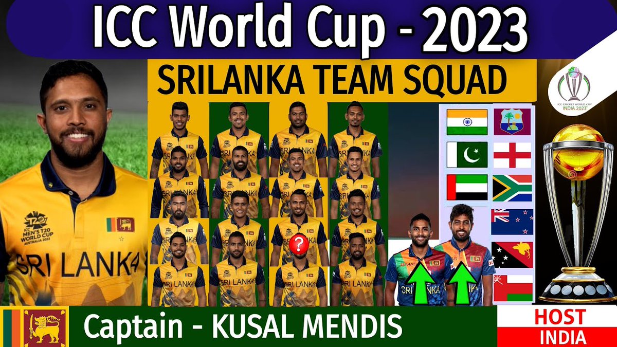 INDvsPAKMatchs's tweet photo. ICC World Cup 2023 - Srilanka Team Squad | Srilanka's Squad ODI World Cup 2023 | SL World Cup 2023 |
#indvspakmatch
#SLSquad https://t.co/xMEUSicoU8