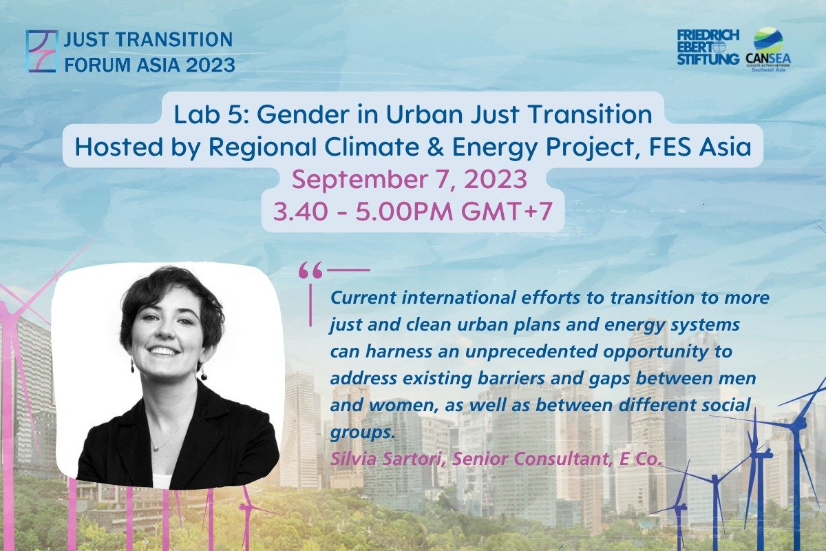 FES Asia (@fesinasia) on Twitter photo #Gender in Urban Just Transition is your next favorite lab in #JustTransitionForumAsia2023
📑A Full Programme rb.gy/zqsr3
👩💻REGISTER NOW bit.ly/JTFA2023
🌐 More Just Transition Stories asia.fes.de/jtfa
<a href="/ziyuusan/">Silvia Sartori</a> #Gender in Urban Just Transition is your next favorite lab in #JustTransitionForumAsia2023
📑A Full Programme rb.gy/zqsr3
👩💻REGISTER NOW bit.ly/JTFA2023
🌐 More Just Transition Stories asia.fes.de/jtfa
<a href="/ziyuusan/">Silvia Sartori</a>