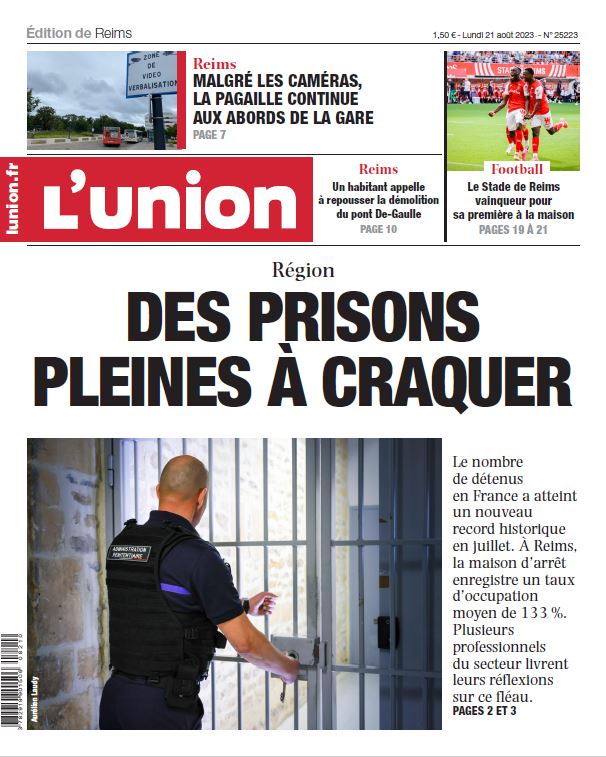 _lunion's tweet image. A la une de #lunion ce lundi 21 août : des prisons pleines à craquer.
Consultez votre édition en ligne ➡ lunion.fr