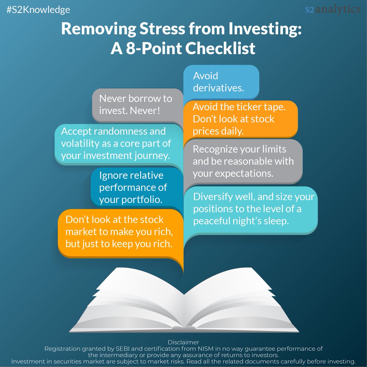 S2AOnline's tweet photo. A 8-Point Checklist - Removing Stress from Investing
https://t.co/FzraNViSHt
#stockmarket #trading #stocks #nifty #Sensex #trader #s2knowledge #mutualfund #algotrading #RSI #Option #Call #Put https://t.co/XODbA4VFCM