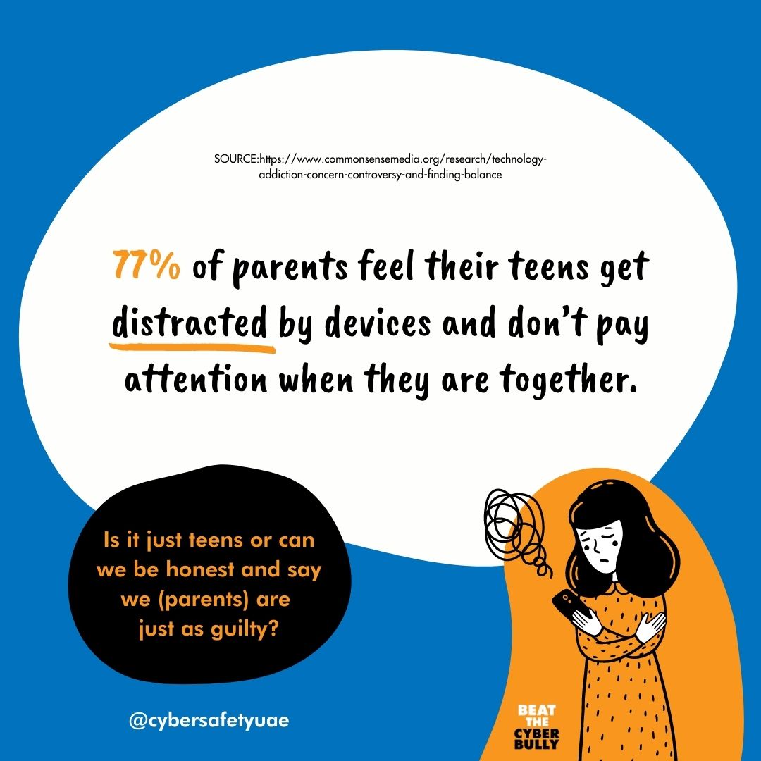 Of course #parents feel they are distracted. Our teens agree!!! The #devices, #platforms, games &amp; notifications are designed that way. They want your eyeballs for as long as possible as that increases ad revenue. Let's look at ways of integrating positive use of the tech #balance