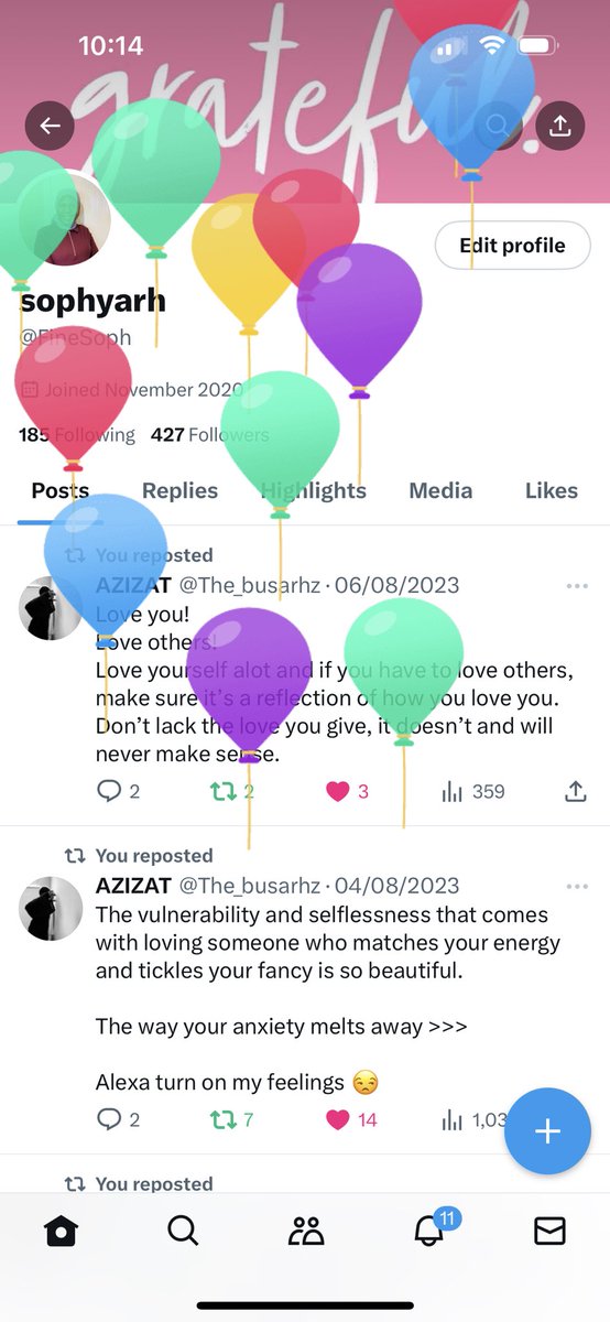 FineSoph's tweet photo. Alhamdullilah, I got balloons today. 
+1-1 https://t.co/TrCu2rRIj6