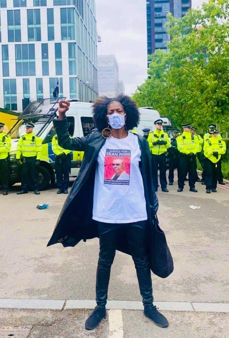 This  is🕊 Marcia Rigg, sister of #SeanRigg who died in police custody in Brixton Police Station 2008. Not one single officer was prosecuted. Marcia has never given up fighting & inspiring other families to resist ✊🏽 #SayHisName #SeanRigg #deathinpolicecustody