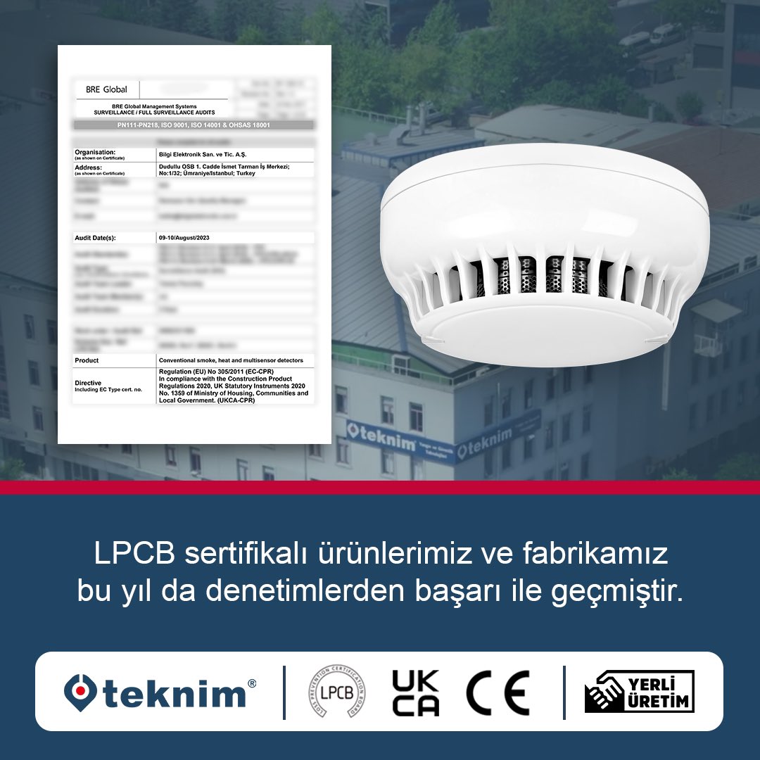Teknim's tweet image. Nisan 2022 de başarıyla gerçekleşen ilk LPCB denetimi ile  başlayan süreç,  3. LPCB denetiminde de yine başarılı bir şekilde sonuçlanmıştır.
#teknim #yerliüretim #lpcb #ukca #ce #dedektör #denetim