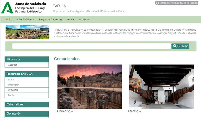 CulturaAND's tweet photo. 💻 La plataforma #Tabula difunde las investigaciones sobre el Patrimonio Histórico de #Andalucía

🏺 El repositorio digital arranca con más de 11.000 registros de actividades arqueológicas, recursos didácticos y publicaciones

➡ https://t.co/00Mp6yF2nX https://t.co/xbjoRj3AKT