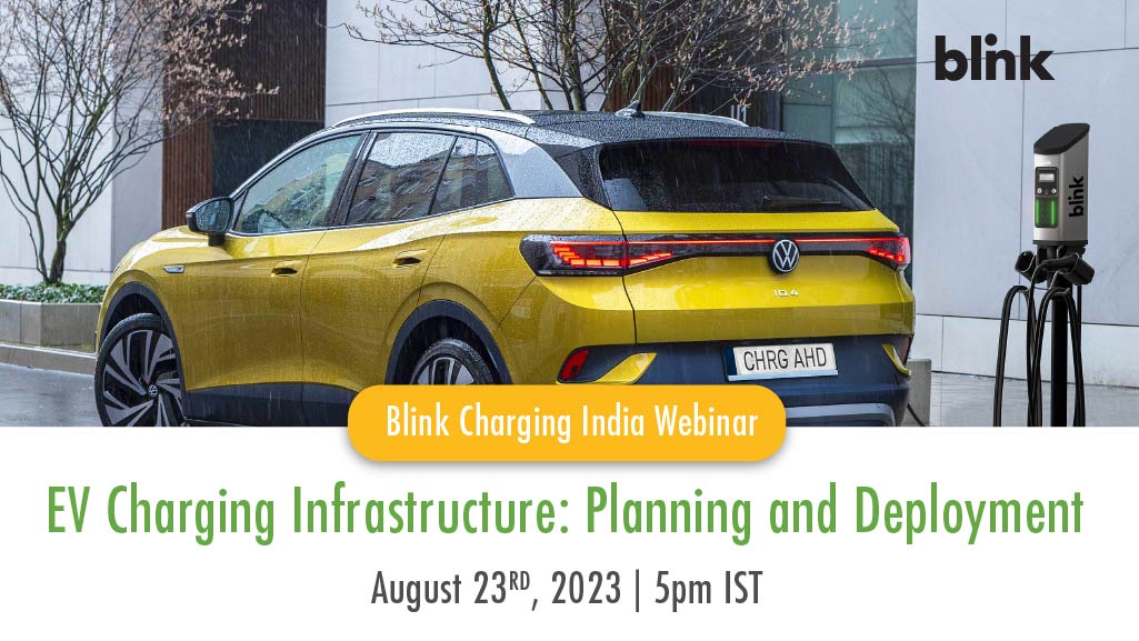 Join us this Wednesday (23 August 2023) at 05:00 pm as Mr.Vidur Pandit -Director at Blink Charging India, discusses about EV Charging Infrastructure: Planning and Deployment
Register Now: ow.ly/4T0L50PBhSp

#BlinkCharging #BlinkchargingIndia #Webinar