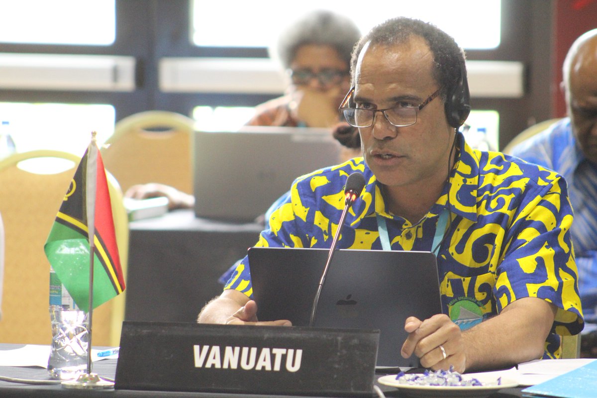 MsgSecretariat's tweet photo. The MSG Pre-Summit Foreign Ministers Meeting has concluded with recommendations to be submitted to this weeks' 22nd MSG Leader's Summit. It was chaired by Hon. Matai Seremiah, MP, Deputy Prime Minister &amp; Minister for Foreign Affairs, International Cooperation &amp; External Trade. https://t.co/Xe87w27BtW